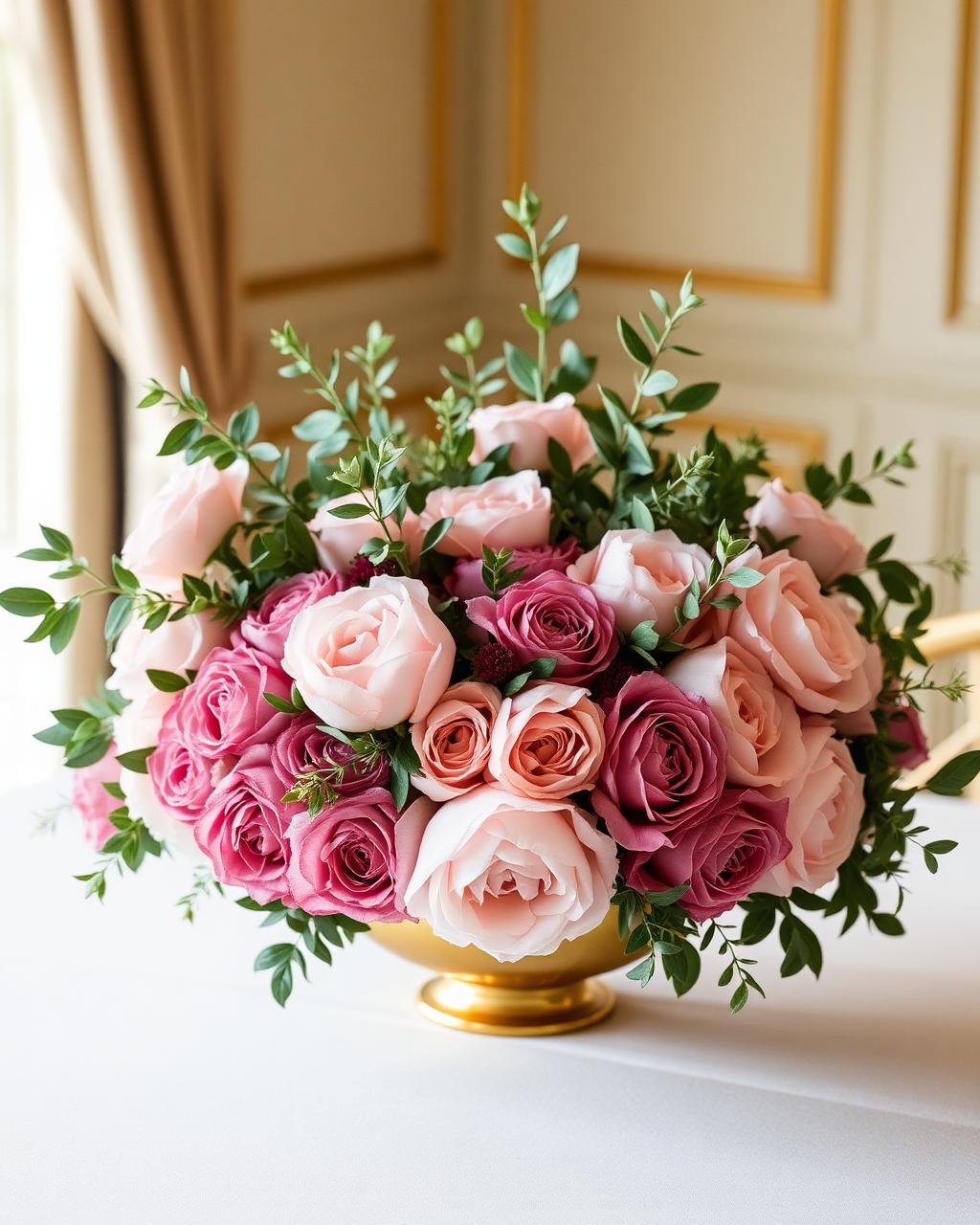 Elevated floral centerpiece